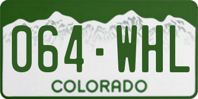 CO license plate 064WHL