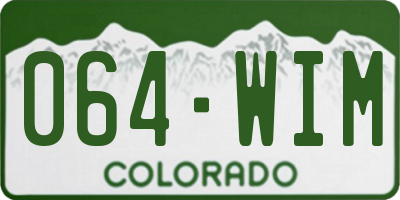 CO license plate 064WIM