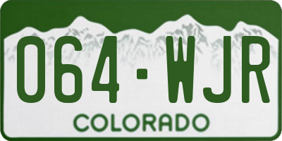 CO license plate 064WJR