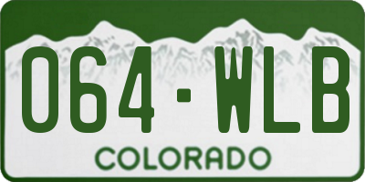 CO license plate 064WLB