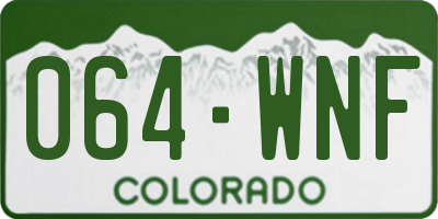 CO license plate 064WNF