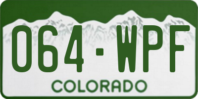CO license plate 064WPF