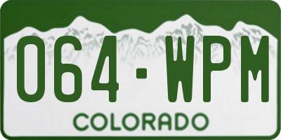 CO license plate 064WPM
