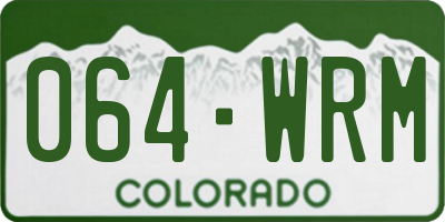 CO license plate 064WRM