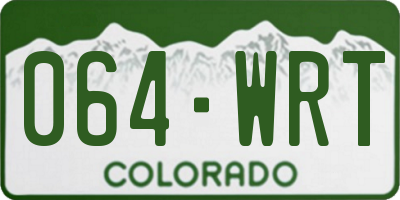 CO license plate 064WRT