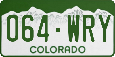 CO license plate 064WRY