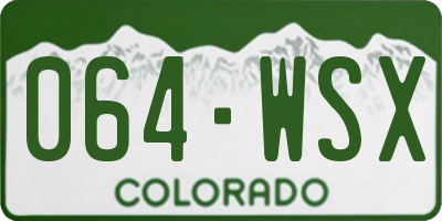 CO license plate 064WSX