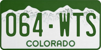 CO license plate 064WTS