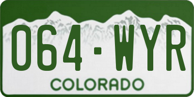 CO license plate 064WYR