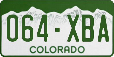 CO license plate 064XBA