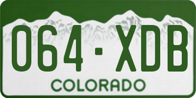 CO license plate 064XDB