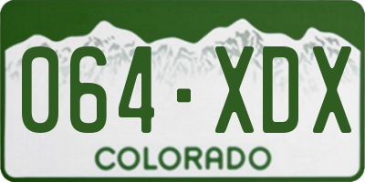 CO license plate 064XDX
