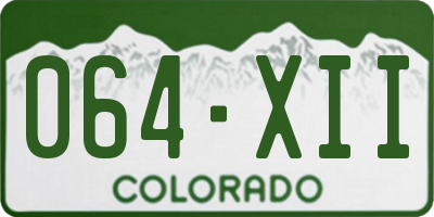 CO license plate 064XII