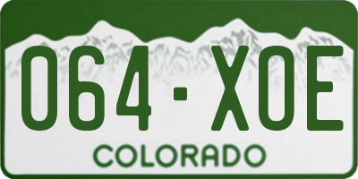 CO license plate 064XOE