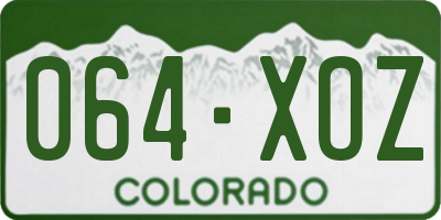 CO license plate 064XOZ