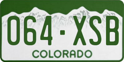 CO license plate 064XSB