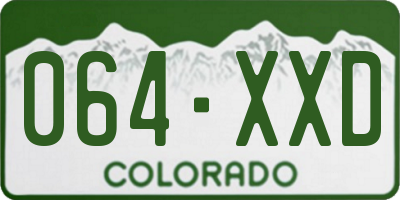 CO license plate 064XXD