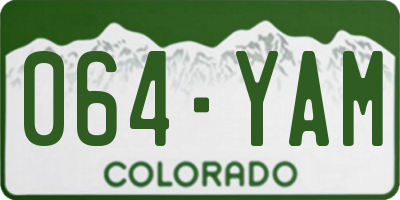 CO license plate 064YAM