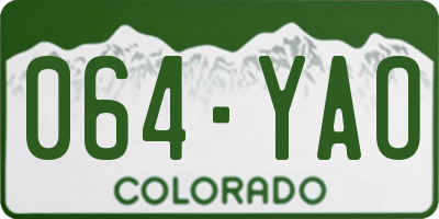 CO license plate 064YAO