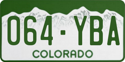 CO license plate 064YBA