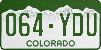 CO license plate 064YDU