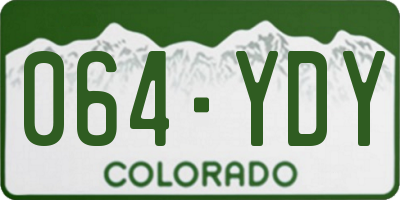 CO license plate 064YDY