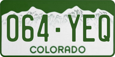 CO license plate 064YEQ
