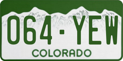 CO license plate 064YEW
