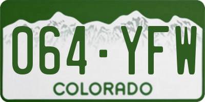 CO license plate 064YFW