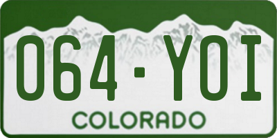 CO license plate 064YOI