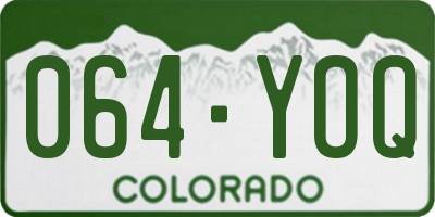 CO license plate 064YOQ