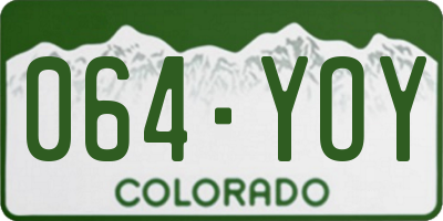 CO license plate 064YOY