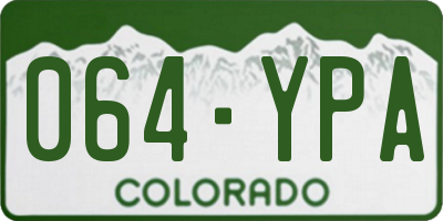 CO license plate 064YPA