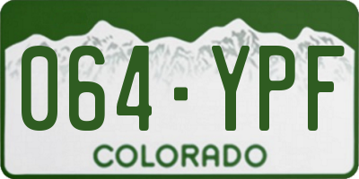 CO license plate 064YPF