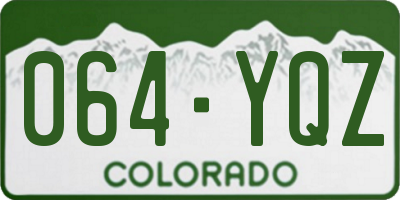 CO license plate 064YQZ