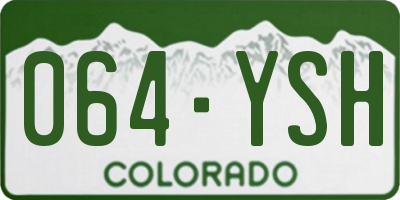 CO license plate 064YSH