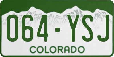 CO license plate 064YSJ