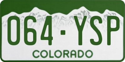 CO license plate 064YSP