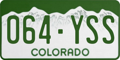 CO license plate 064YSS