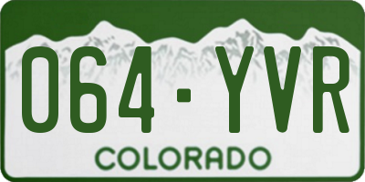 CO license plate 064YVR