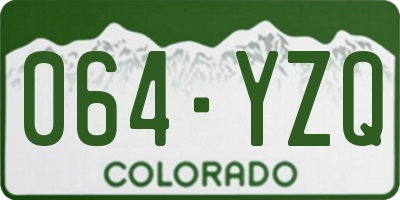 CO license plate 064YZQ