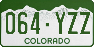 CO license plate 064YZZ