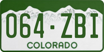 CO license plate 064ZBI