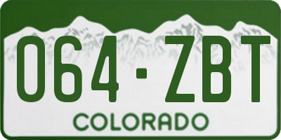 CO license plate 064ZBT