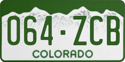 CO license plate 064ZCB
