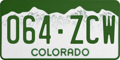 CO license plate 064ZCW