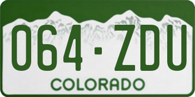 CO license plate 064ZDU