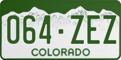 CO license plate 064ZEZ