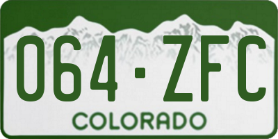 CO license plate 064ZFC