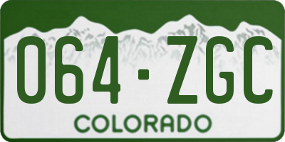 CO license plate 064ZGC